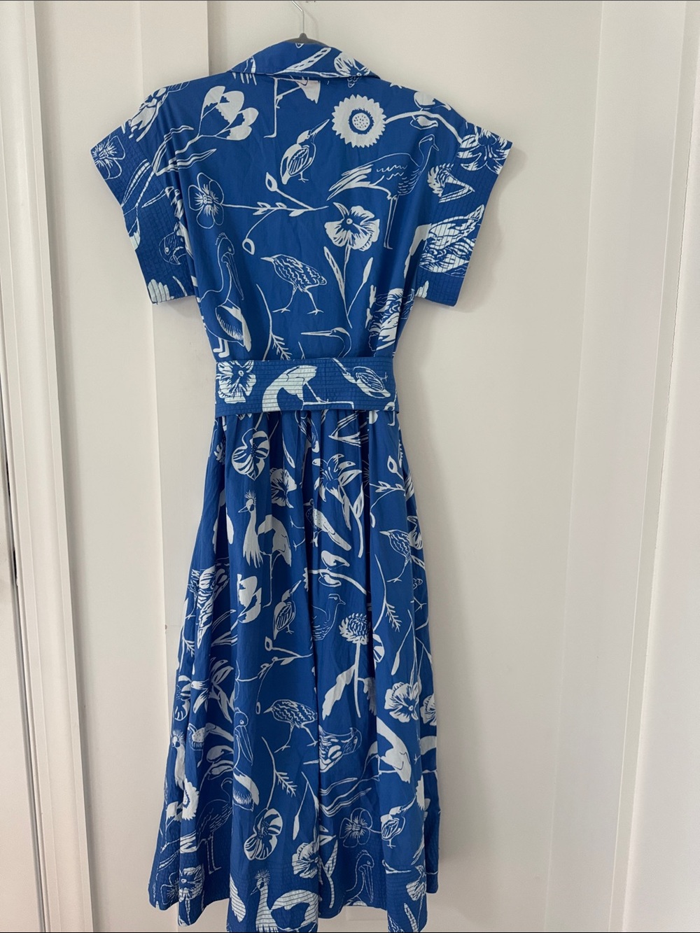Oliphant Blue Audubon Belted Shirt Dress M - Picture 9 of 12